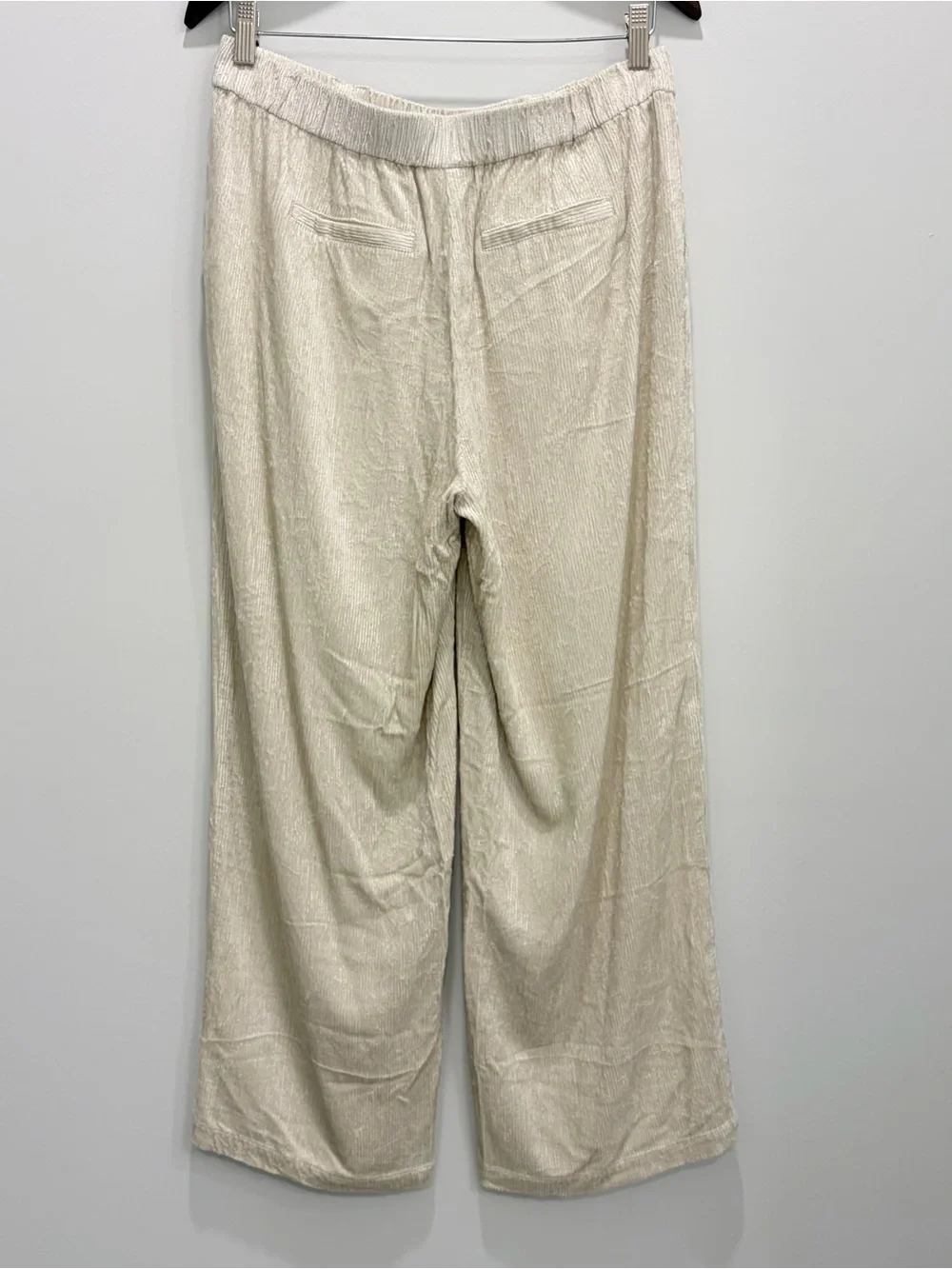 J. Jill Cream Viscose Corduroy Wide Leg Pants S Coastal Grandma Lagenlook Artsy